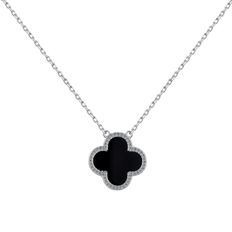 Colier Aura Black Onyx Clover