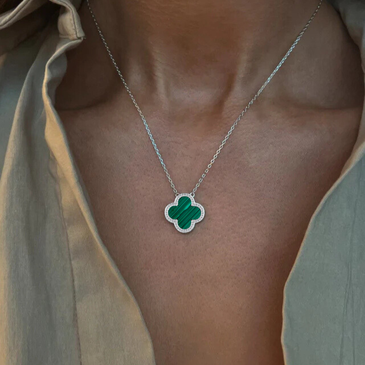 Colier Aura Verde Clover